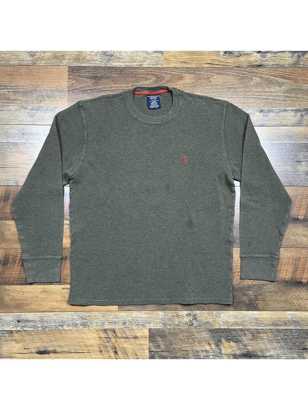 Polo Ralph Lauren Men’s XL Cotton Waffle Knit Green Thermal Long Sleeve Shirt